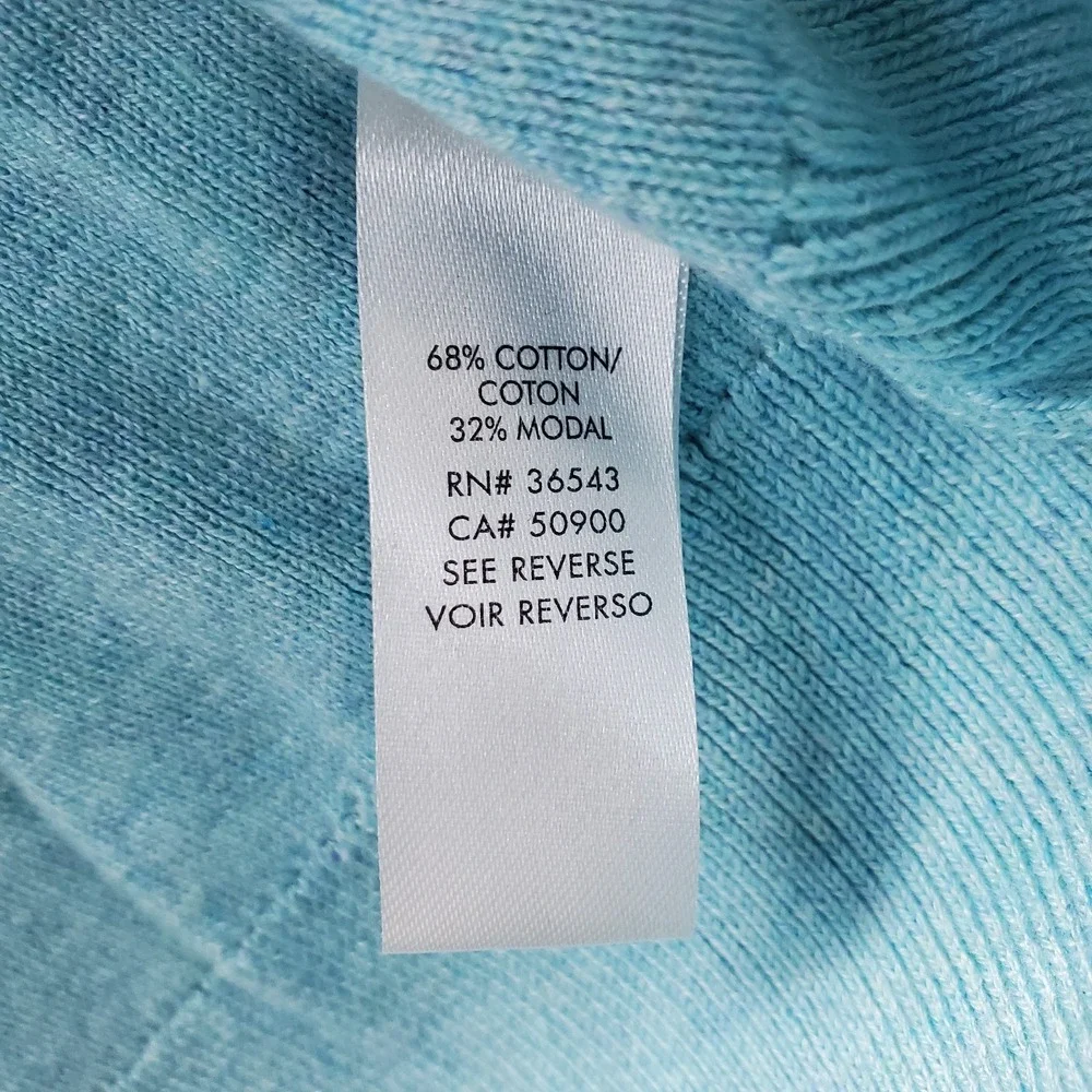 Calvin Klein Sweater Mens XL Blue Soft Knit Modal Blend Relaxed V-Neck Pullover‎